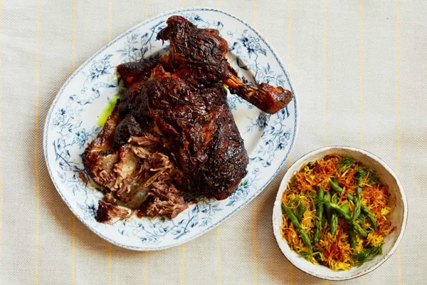Slow-cooked yoghurt and turmeric lamb
