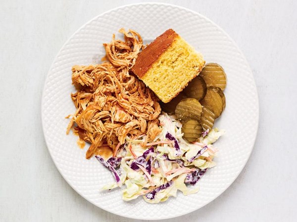 Slow-cooker barbecue pulled turkey with slaw