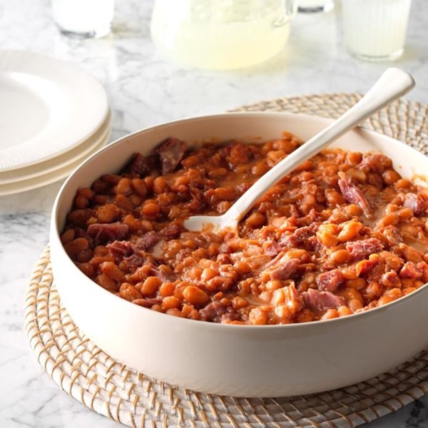 Slow cooker BBQ baked beans