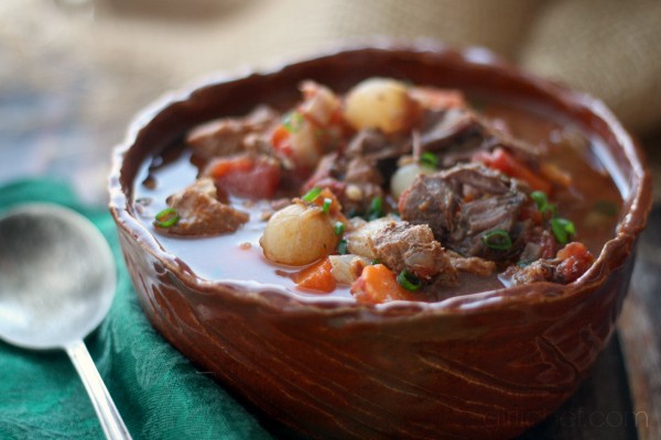 Slow-cooker beef and bacon stew