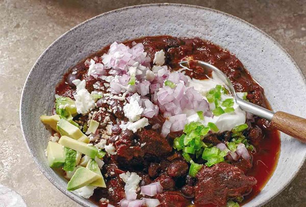 Slow cooker beef and black bean chili