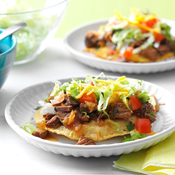 Slow cooker beef tostadas
