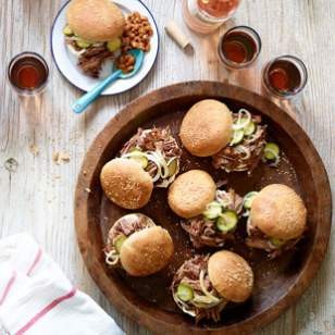 Slow-cooker brisket sandwiches with quick pickles