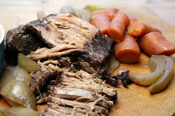 Slow-cooker brisket with onions and star anise
