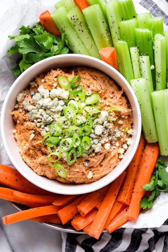 Slow cooker Buffalo chicken dip