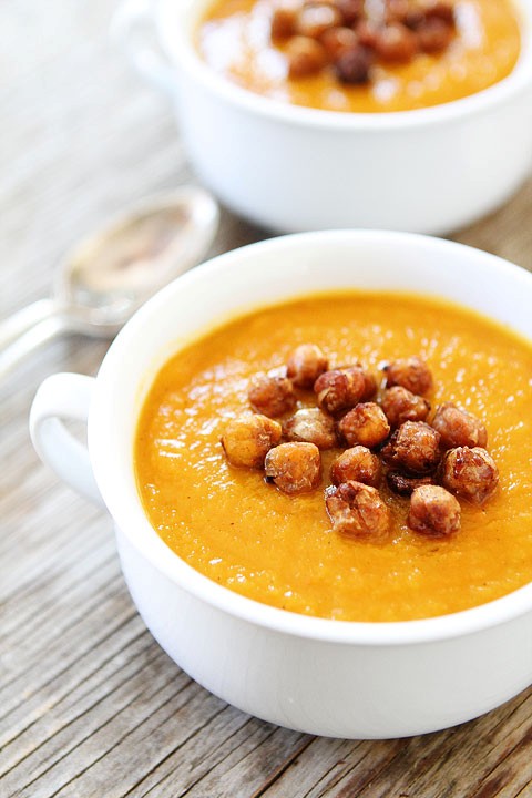 slow-cooker-butternut-squash-soup-with-maple-roasted-chickpeas-recipe