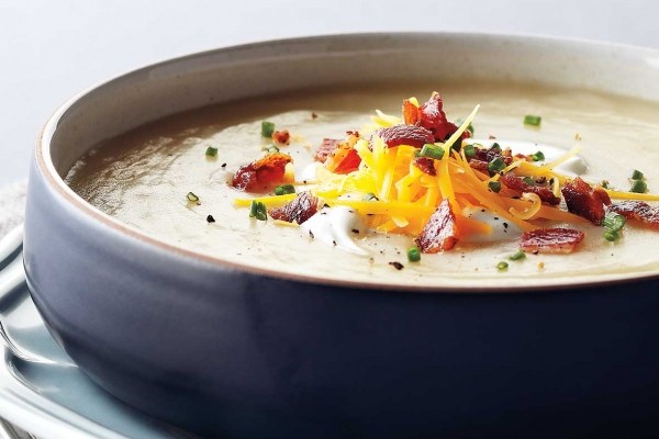 Slow cooker cheddar and chive soup