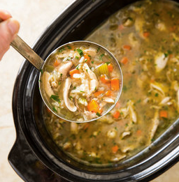 Slow-cooker chicken and rice soup