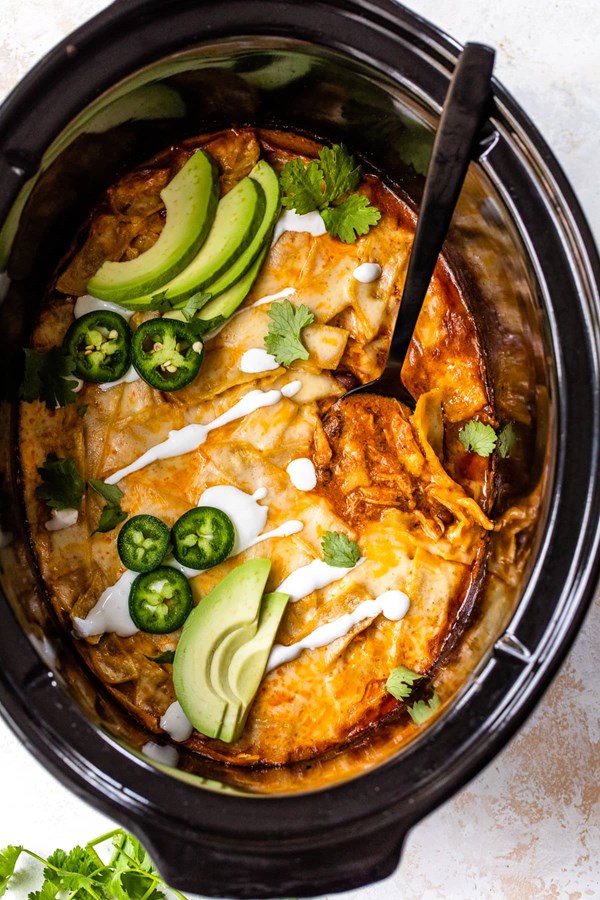 Slow cooker chicken enchiladas 