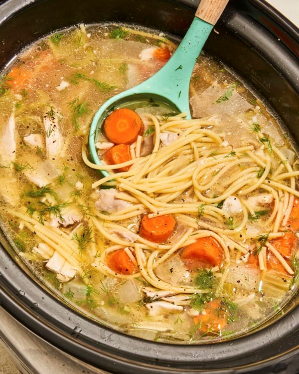 Slow cooker chicken noodle soup