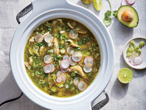 Slow cooker chicken posole