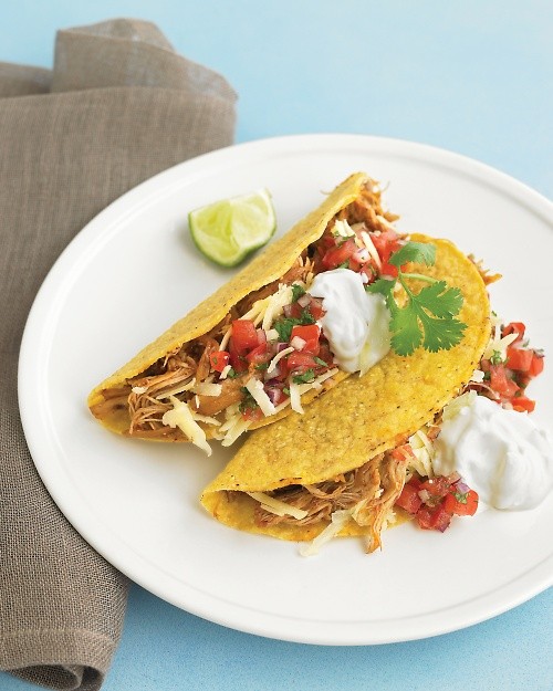 Slow-cooker chili chicken tacos recipe | Eat Your Books