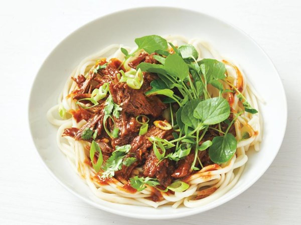 Slow-cooker Chinese beef stew with noodles