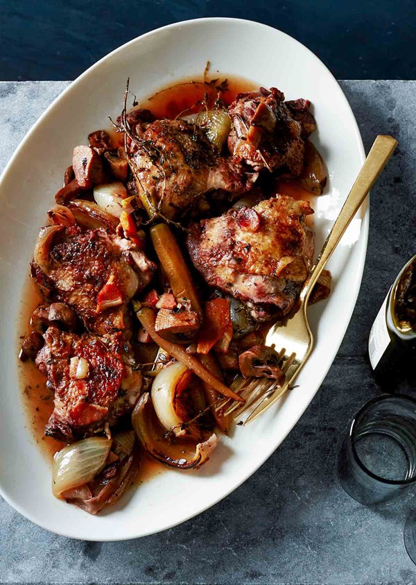 Slow cooker coq au vin