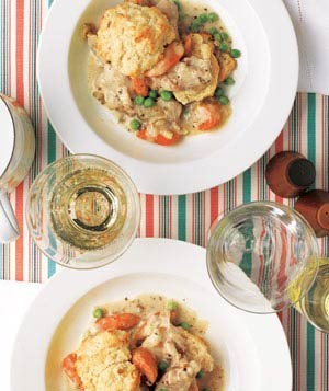 Slow-cooker creamy chicken with biscuits