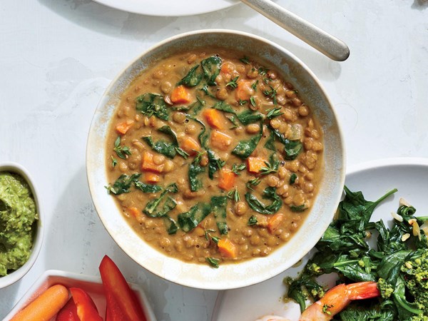 Slow cooker creamy lentil soup