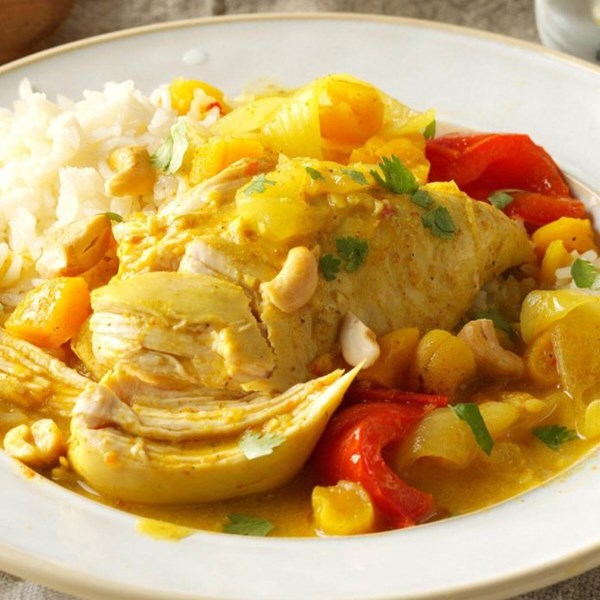 Slow cooker curry chicken
