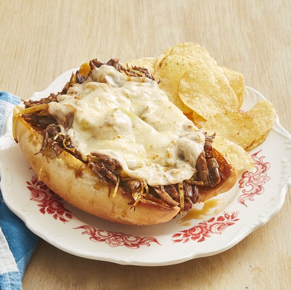 Slow-cooker drip beef sandwiches