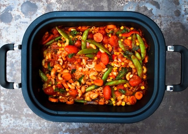 Slow cooker extra vegetable pasta