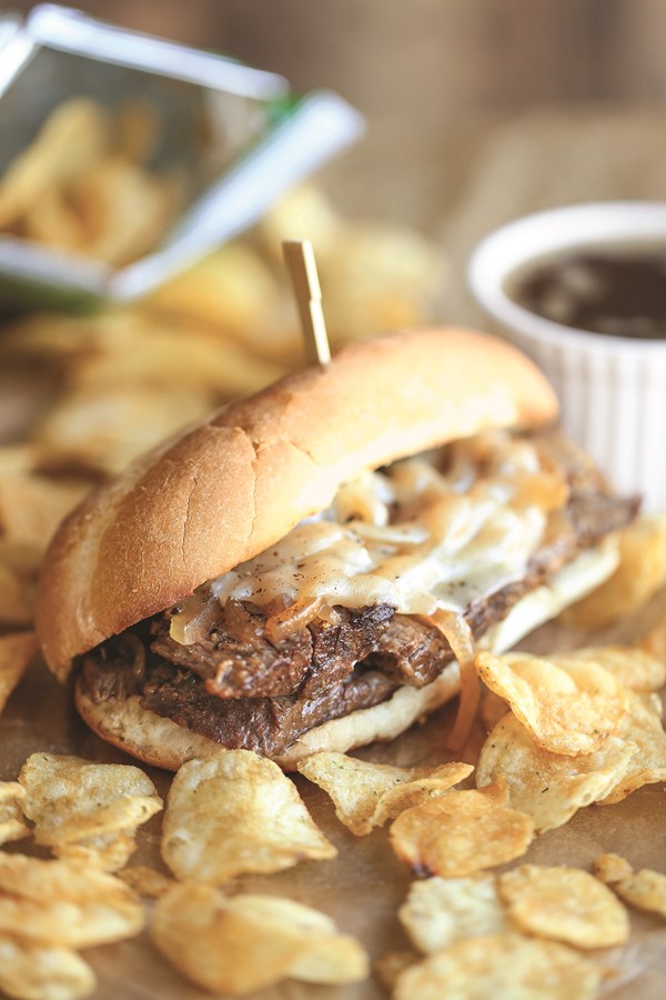 Slow-cooker French dip sandwiches