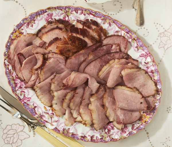Slow-cooker ham with brown sugar-mustard glaze