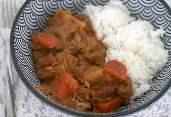 Slow cooker Japanese beef & sweet potato curry rice