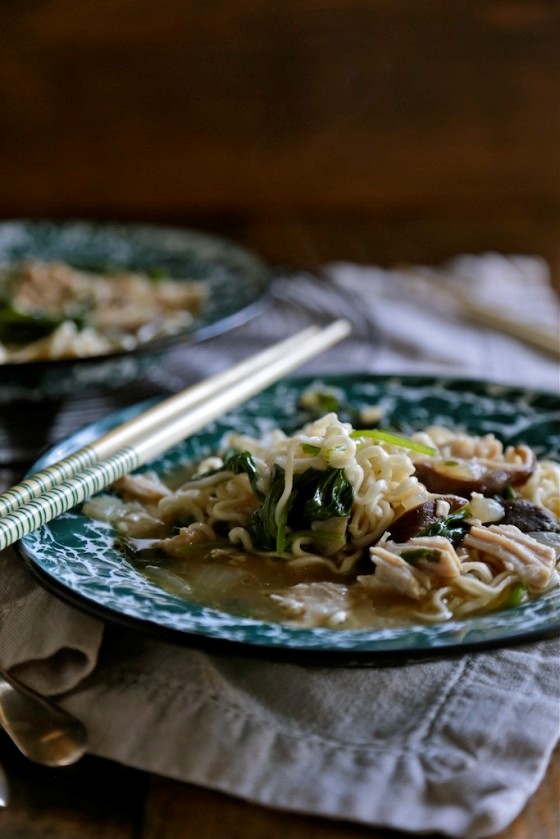 Slow-cooker Japanese pork and ramen soup
