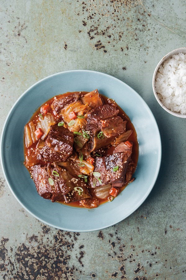 Slow-cooker Korean beef and kimchi stew