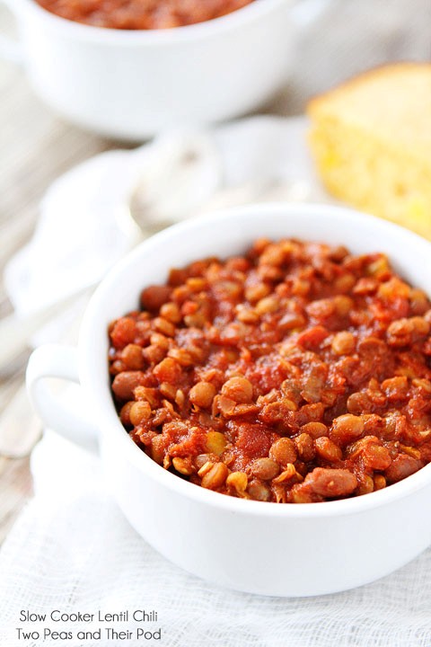 Slow cooker lentil chili