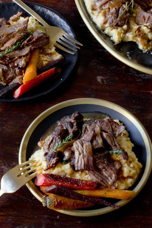 Slow cooker maple and Dijon pot roast
