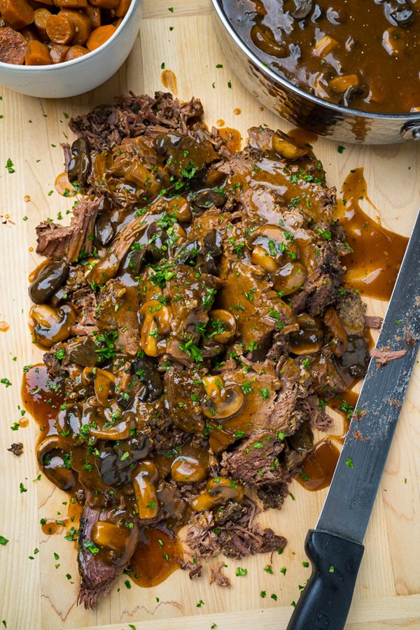 Slow cooker mushroom pot roast