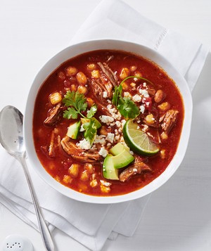 Slow-cooker pork and hominy posole soup