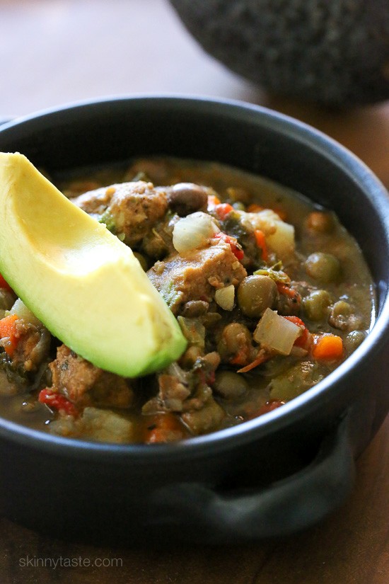 Slow cooker pork and pigeon peas (gandules) stew