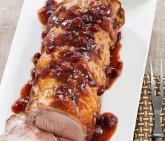 Slow-cooker pork loin with cranberries and orange