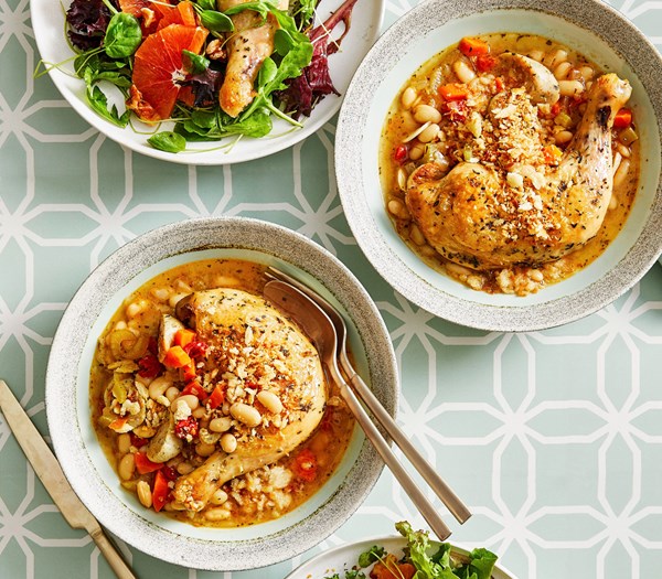 Slow cooker sausage and chicken cassoulet