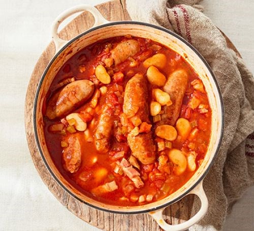 Slow cooker sausage cassoulet