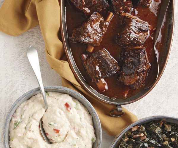 Slow-cooker Southern-style short ribs with pimiento grits