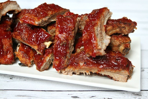Slow cooker sriracha-cranberry baby back ribs