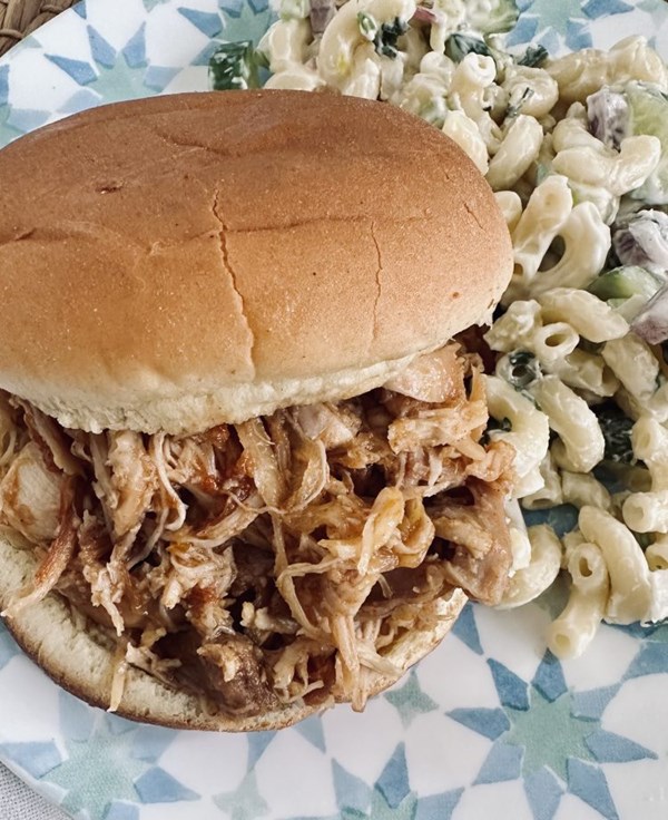 Slow cooker sweet & spicy pulled chicken