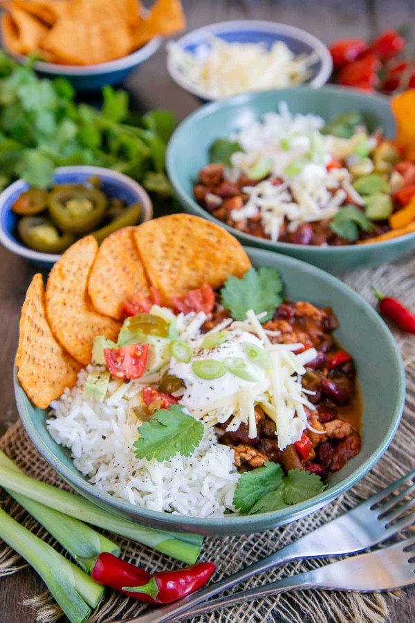 Slow cooker turkey chili