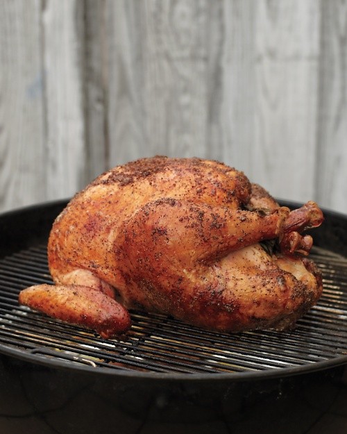 Slow-grilled turkey