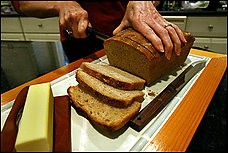 Slow-rise, no-knead light wheat (or white) bread