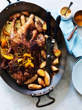 Slow-roast duck with orange