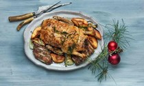Slow roast stuffed duck