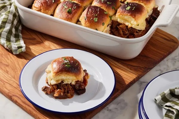 Slow-roasted BBQ brisket sliders 