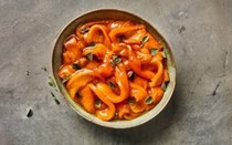 Slow-roasted bell peppers