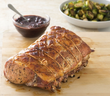 Slow-roasted bone-in pork rib roast