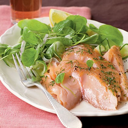 Slow-roasted brown sugar and dill cured salmon