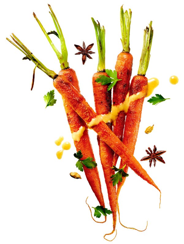 Slow-roasted carrots with brown butter vinaigrette