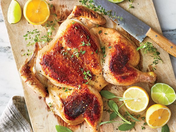 Slow-roasted chicken